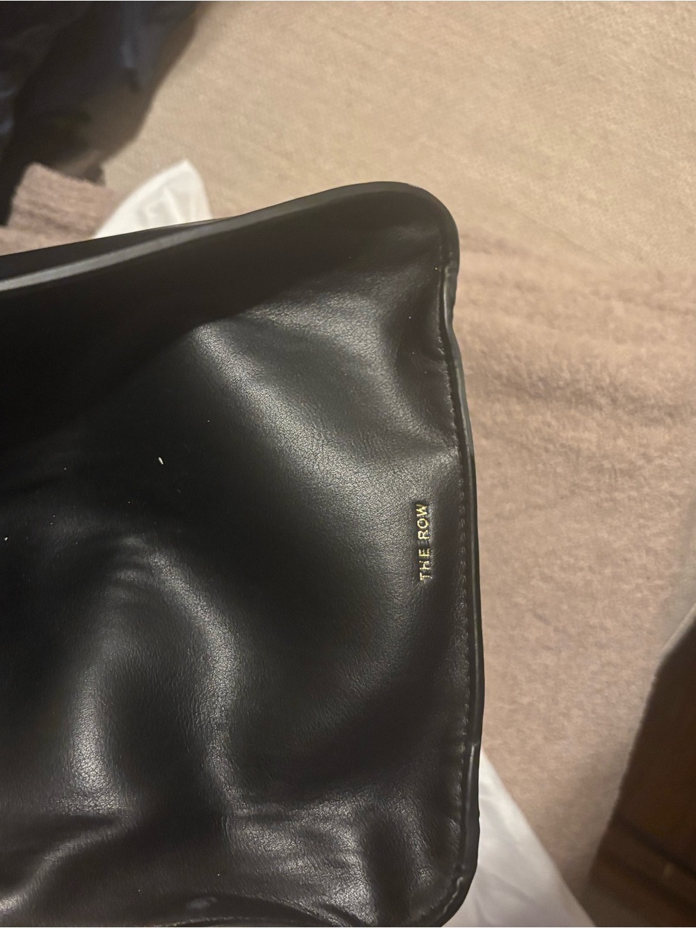 The Row Black Leather Structured Satchel - Picture 6 of 7
